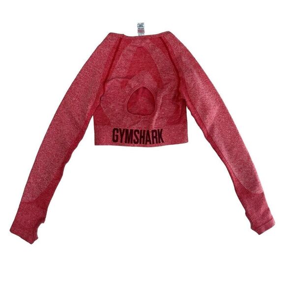 Gymshark Flex Long Sleeve Crop Top In Red Size Medium - Picture 5 of 8